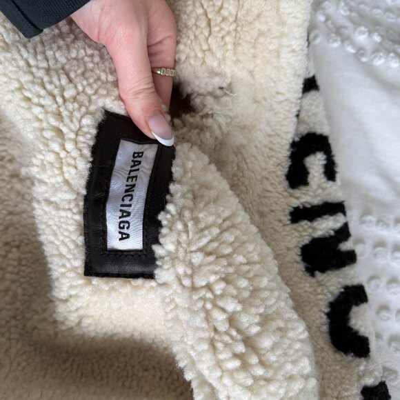 Balenciaga Black and White Leather Jacket - Picture 3 of 15